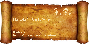 Handel Valér névjegykártya